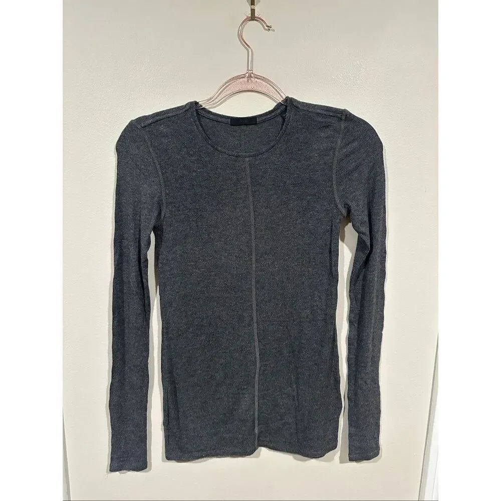 ATM Anthony Thomas Melillo Made in Peru Gray Ribbed Long Sleeve Tshirt Women's X